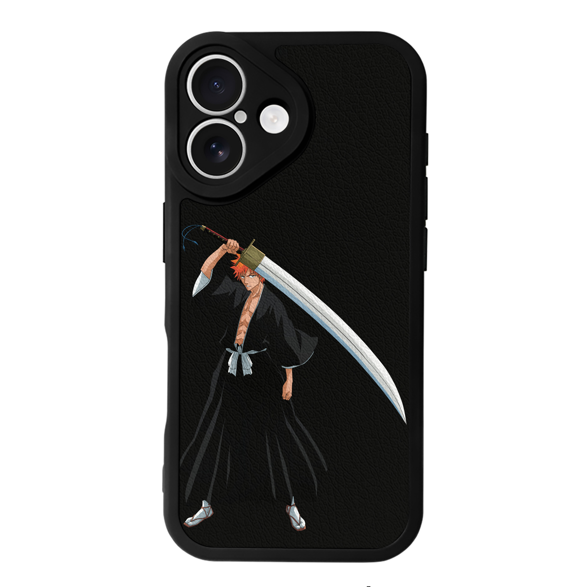ブリーチ 黒崎一護（くろさき いちご）BLEACH Kurosaki Ichigo 【iPhone 16シリーズ対応】シリコンスマホケース（レザー調） 材質：シリコン